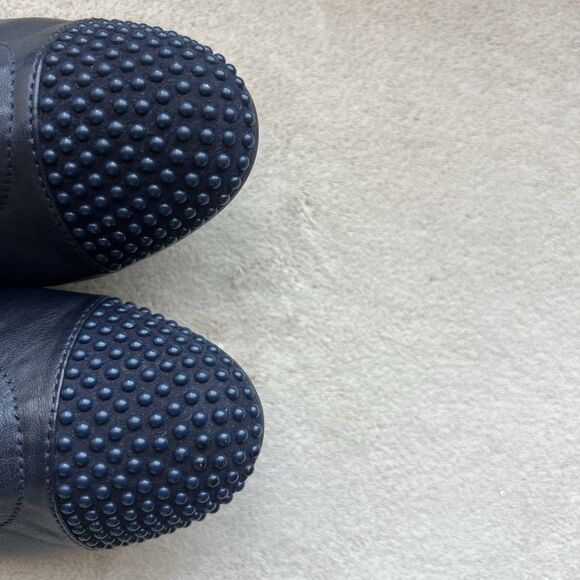 AGL Attilio Giusti Leombruni Navy Blue Ballet Flat Women EU 36.5 US 6.5 Beaded - Picture 2 of 16